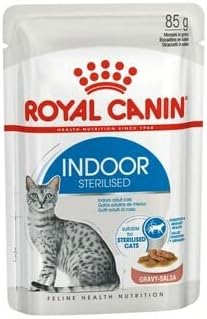 Royal Canin Sterilised Indoor in Gravy Adult Cat Wet Pouches 85g (Pack of 12)