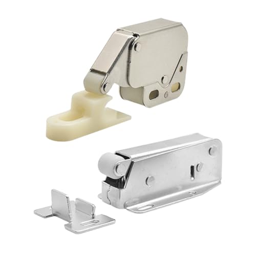 LIFKOME 4個 自動開閉式隠しドアラッチ 錆びにくい冷間圧延鋼製 食器棚 キャビネット用押して開く 錠 簡単取付け耐久性家具用ボルト錠