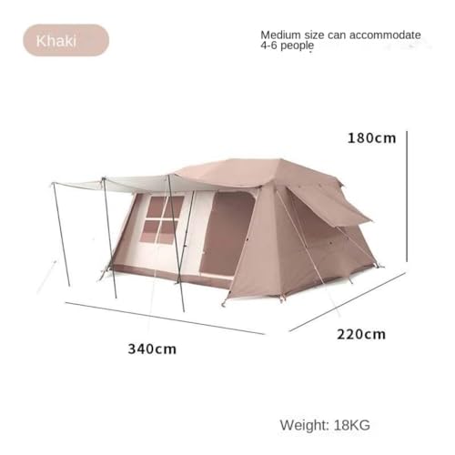 Carpa ligera para camping exterior 13m2 con dos dormitorios y sala miniatura 2