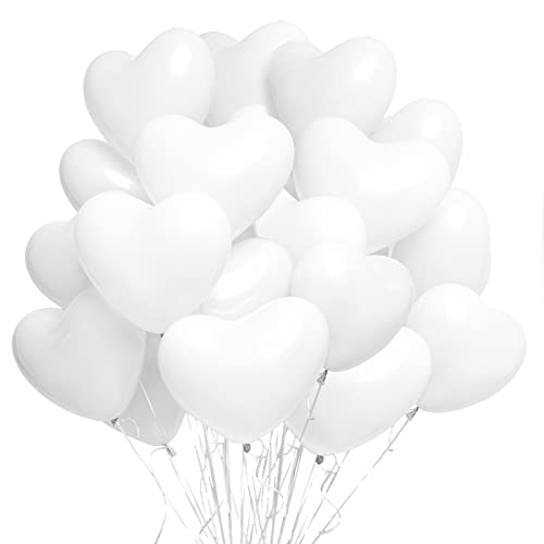 Ballon coeur blanc, 60 ballons de 12 pouces, ballons en latex pour baby shower, baptême garçon, décorations d'anniversaire