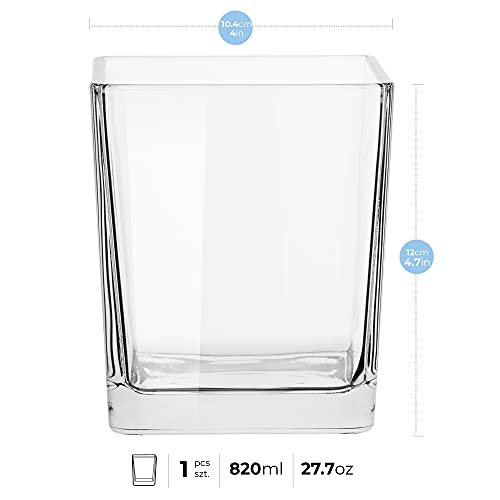 Transparante Glazen Vaas Decoratieve Pot Bloemenbloem Plantenhouder Bos in Glas Mini Tuindecoratie | Vaatwasmachinebestendig | Verzameling Violet | 820 ml - Afbeelding 3