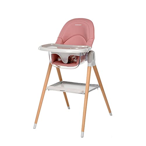 Foppapedretti Seggiolone e Baby Sedia Bonito, bambini da 6 mesi a 3 anni (fino a 15 Kg), Imbottitura Removibile e Lavabile, Seduta Ergonomica e Reclinabile, Doppio Vassoio Regolabile, Pink