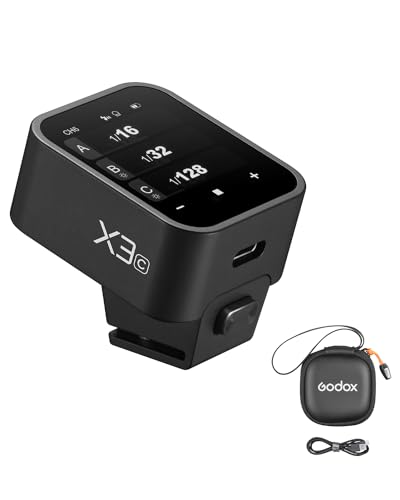 Godox X3-C TTL Wireless Flash Trigger Compatible with Canon Cameras,2.4G Wireless OLED Touchscreen Transmitter Support 1/8000s HSS with TCM Function,Built-in 850mAh Lithium Battery