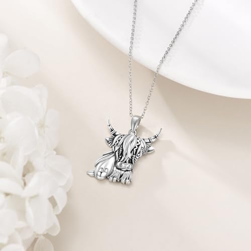 Collier vache d'Écosse VONALA, un symbole de douceur en argent 925 - 2