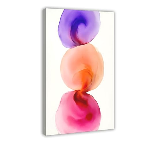 Poster abstrait et minimaliste rose orange - Décoration murale salon et paysage sportif 4 toiles