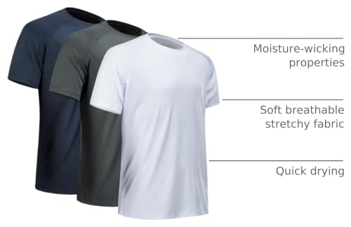 Image of Workout Shirts for Men Short Sleeve Quick Dry Gym T Shirt