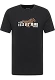 MUSTANG MUSTANG Style Austin T-Shirt, Noir de Jais 4188, XL Hommes