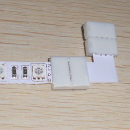 TORCHSTAR 10mm L-Shape 4-Conductor Quick Splitter Right Angle Corner Connector for 5050 RGB LED Strip Lights, Strip to Strip,Pack of 5