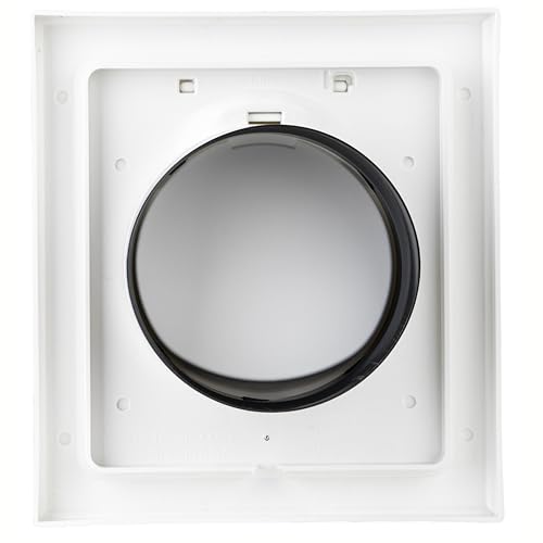 Image of NO-PEST VENT Dual Door Dryer Vent Cover 4 Inch Outdoor, Made in USA, Highest UV-Resistant Plastic, No Lint-Collecting Screen (White, 4 inch Plastic Vent With Collar)