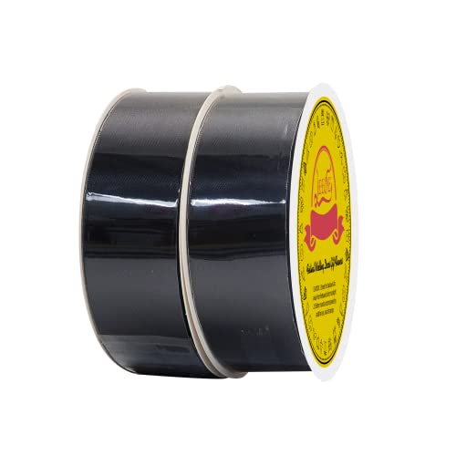Image of 100 Yards Black Satin Ribbon Polyester Ribbon for Gift Wrapping Very Suitable for Weddings Party Hair Bow Invitation Decorations and More(1-1 /2 inch X 50Yards X 2 Roll)
