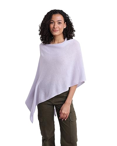 Cashmere -100% Cashmere Draped Dress Topper Poncho (Dove)