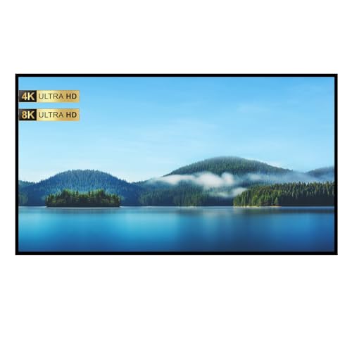 4K/8K Wall-Mounted Fixed Frame Projection Screen 72-inch 16:9, Supports 3D Projection, For Home Theater, Office