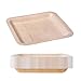 GRÄWE Platos de madera desechables, 25 unidades, cuadrados, 21 x 21 cm