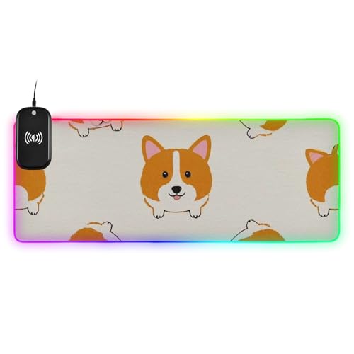 Tapis de souris Corgi lumineux antidérapant xxl pour éviter les frottements