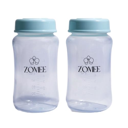 Zomee Breast Milk Storage Bottles – 8oz/235ml BPA-Free Bottles with Secure Locking Lids, Durable...