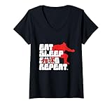 donna lotta di sumo giapponese nagoya eat sleep sumo maglietta con collo a v