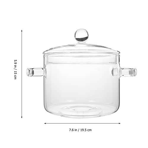 GANAZONO Glass Cooking Saucepan Stovetop Borosilicate Glass Cooking Pot with Lid and Handle Kitchen Pot for Pasta Noodle Soup Milk - Image 4