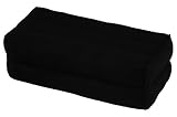 Handelsturm Bloque de Yoga para la meditación (35x15x10 cm, cojín de Soporte con Relleno de kapok), algodón Natural Negro