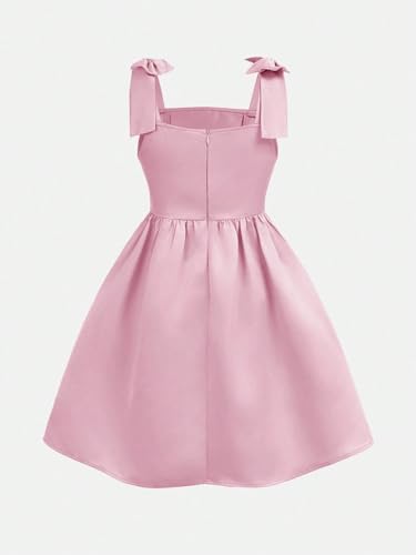 MCieloLuna Elegant Girls Princess Party Dress Satin Flower Girl Dresses for Wedding Knee Length Birthday Mini Gown4