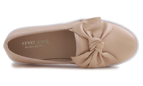 Image of FEVERSOLE Women's Casual Slip On Sneaker Fashion Bow Tie Loafer Flats