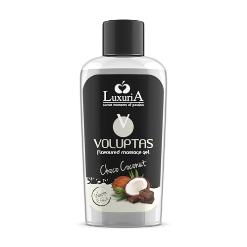 INTIMATELINE | Voluptas Coconut & Cream - Gel de Massage Comestible, Gel Stimulant à Effet Chaud pour tout le Corps, Action Hydratante et Adoucissante, Goût Noix de Coco, 100 ml