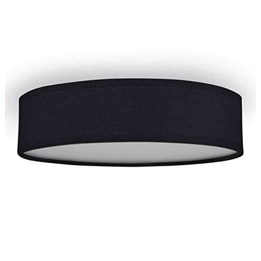Smartwares 10.004.69 Lámpara de techo, pantalla de tela de 40 cm de diámetro, tres apliques con casquillos E14, compatible con bombillas de hasta 40 W, Iluminación de Interior, IP20, Negro