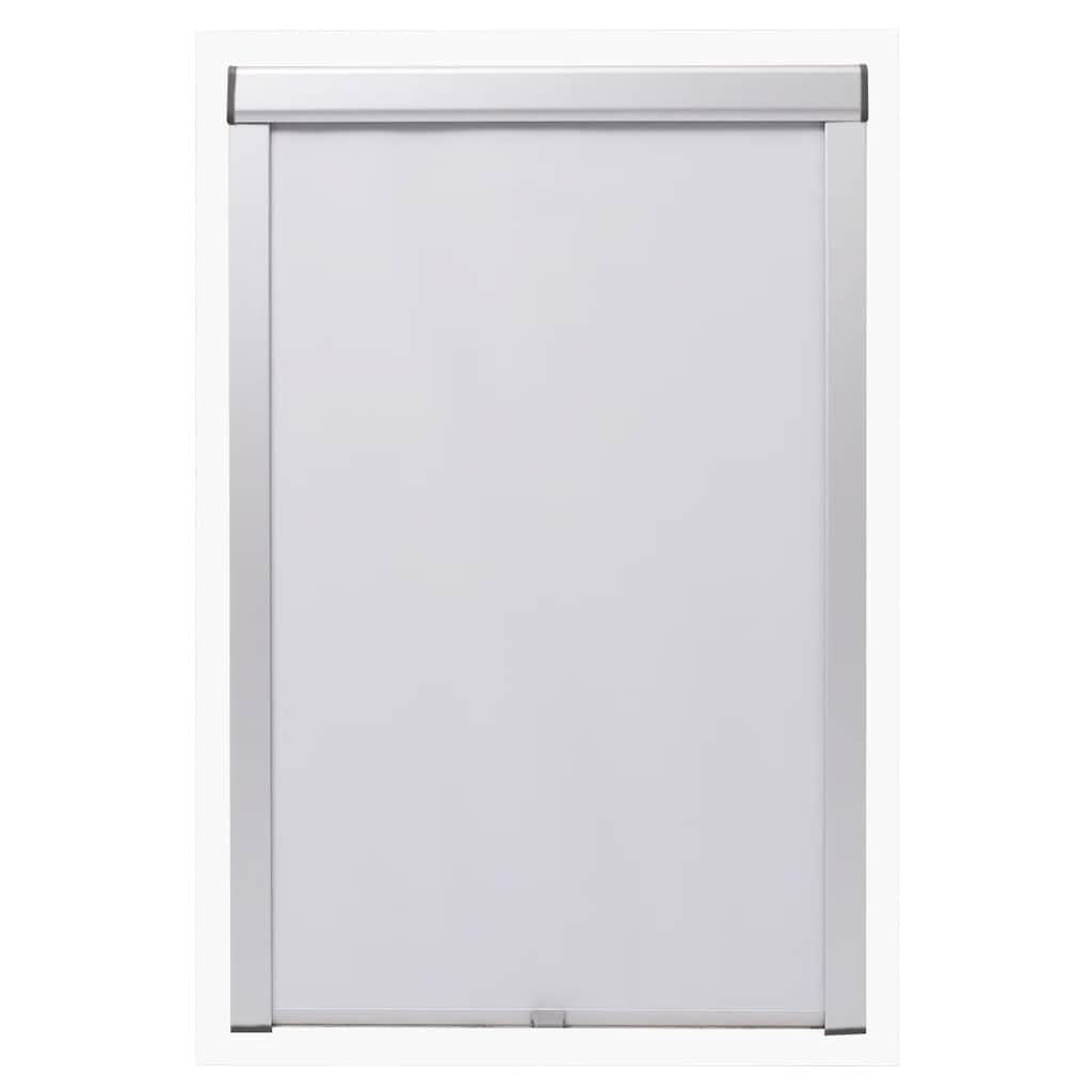 Roleta zaciemniająca biała M06/306 do okna dachowego 613 x 940 mm, z ramą aluminiową, nieprzejrzysta, odporna na zabrudzenia, ochrona przed wysoką temperaturą, akcesoria montażowe do sypialni