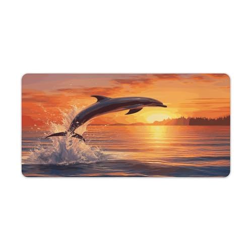 Sunset Dolphin Desk Pad protector de goma 30x60cm