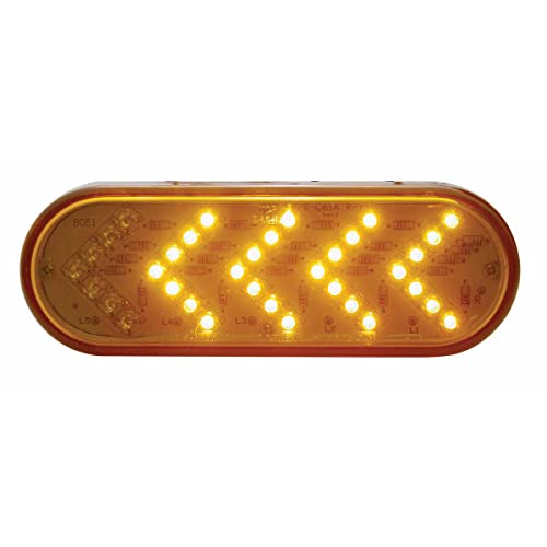 United Pacific 38143 35 Amber Led Sequential Oval Turn Signal Light - Amber Lens #TOP3