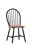 Boraam 31516 Farmhouse Chair, Black/Cherry, Set of 2