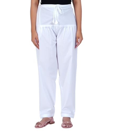 Image of Happy Bunny Salwar Pant - Modern Style Pure Cotton for Women - Ethnic Semi Patiala Trouser - Office,Home - All Day Comfort Wear with Drawstring