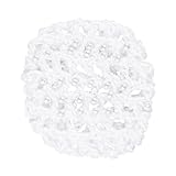DOITOOL Elastisches Haarnetz Für Damen Handgestrickt Mit Perlendekoration Mesh Haarnetz Zum Binden Von Haaren Weiß Passend Für Verschiedene Frisuren Und Berufsbedarf
