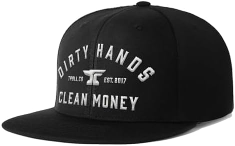 DHCM Classic Hat – Dirty Hands Clean Money Snapback Cap, Men’s Workwear Hat, Flat Brim, Adjustable Fit image 2