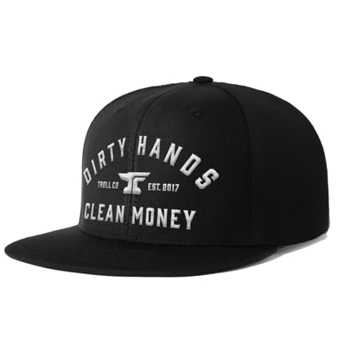 Image of DHCM Classic Hat - Dirty Hands Clean Money Snapback Cap, Men's Workwear Hat, Flat Brim, Adjustable Fit