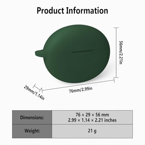 Image of Hamper Silicone Case Cover Compatible for One-Plus Nord Buds 3 | 3 Pro (Green)