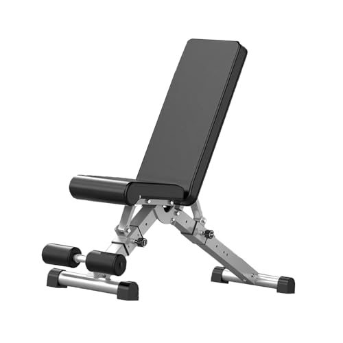 Banco de mancuernas for fitness en casa, equipo de abdominales for entrenamiento de fuerza de cuerpo completo, ajustable en 6 posiciones.