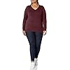 Amazon-Essentials-Womens-Plus-Size-Lightweight-V-Neck-Sweater Amazon Essentials Women's Classic-Fit Lightweight Long-Sleeve V-Neck Sweater (Available in Plus Size), Dark Burgundy, 3X