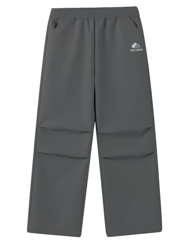 IOFLIGGA Kids Cargo Pants Waterproof Boys Hiking Outdoor Camping Pants Quick Dry UPF 50+ Toddler Youth Uniform Pants (US Age 9 Years 10 Years Charcoal Gray)