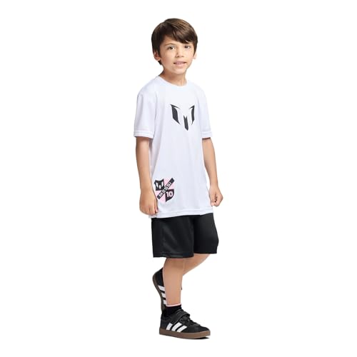 Image of Messi Boys' Lifestyle Short Sleeve 2-piece Set, Slim-fit Jersey Set With Top & Shorts