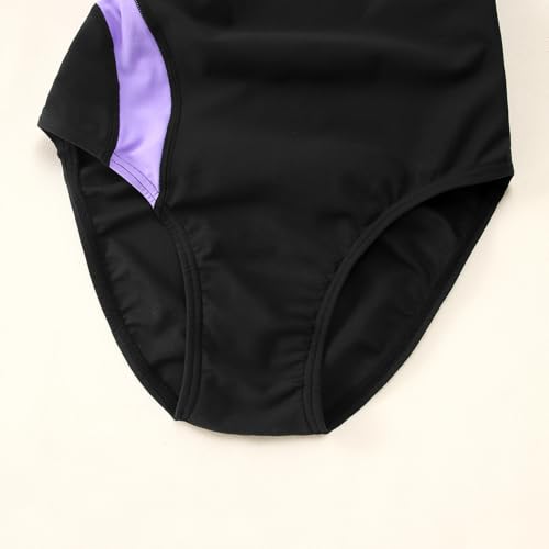 Image of GLIGLITTR Girls' Athletic One Piece Swimsuit Kids Black Swimwear for Swim Team Practice Competition Beach Sport Bathing Suit