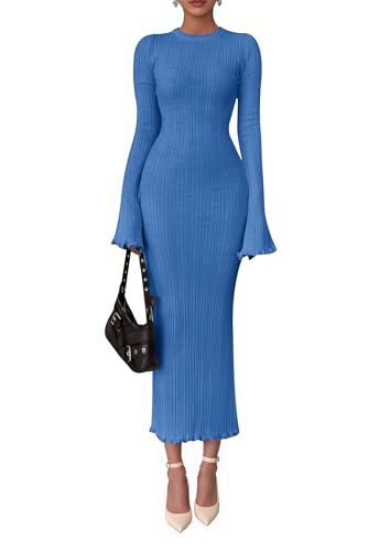 Image of PRETTYGARDEN Women's Sweater Dress Long Sleeve Maxi Dresses