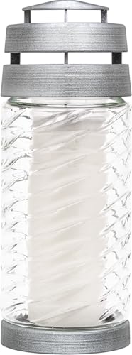 Grablicht Sensucht Brenndauer bis zu 50 Stunden - Elegantes Glas Grabkerze Wetterfest- Für Paraffin- & Öleinsätze - Grableuchte - Gedenkkerze - Hochwertiges Grablicht (Weiss)