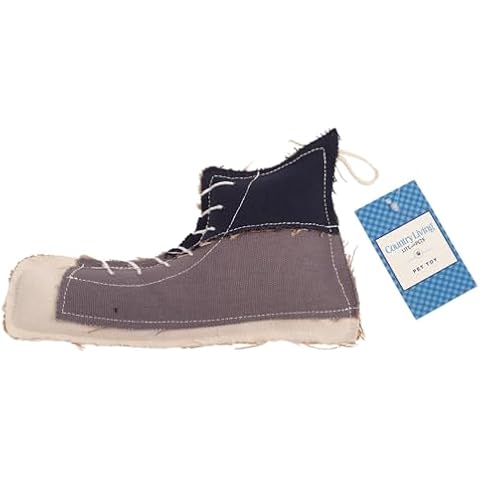 Country Living Dog Chew Toy: Durable Shoe-Shaped Design for Small to Medium Breeds - Made of Sturdy Canvas & Jute Cover
