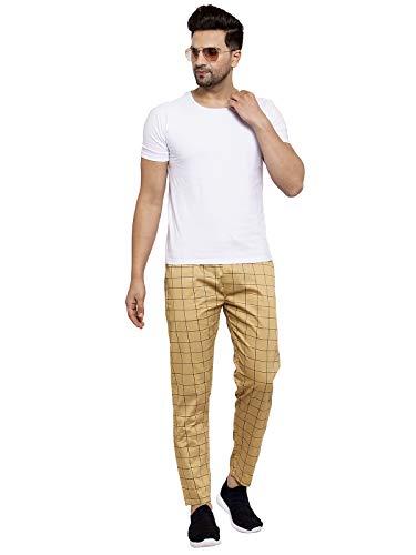 Image of JAINISH Men Checked Tapered Fit Track Pants