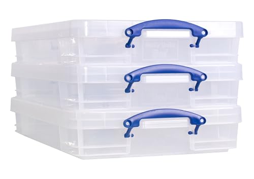 Really Useful Box Plastic Storage 20 Litre Clear Pack of 3
