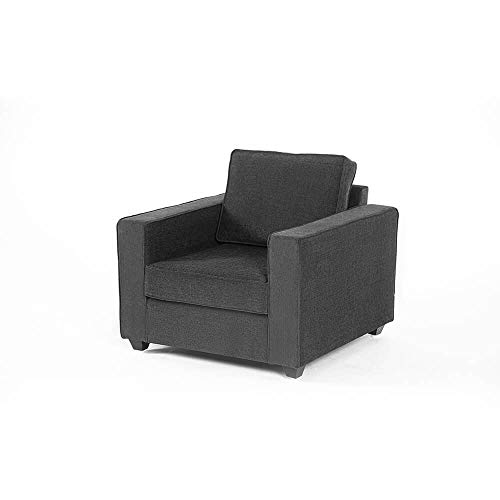 Image of Wakefit Sofa Set | 3 Year Warranty | Sofa 1 Seater, 1 Seater Sofa for Living Room, Wooden Sofa Set, Sofa Set Single Seater - Napper(Malphino : Smoke Grey)