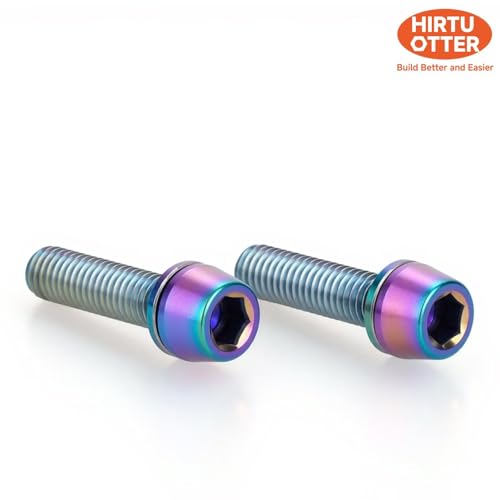 Image of 3 pcs M5 x 16 Titanium Allen Hex Bolts with Washer Screws & Wrench, for Bicycle Stems /Bike Handlebars /Brake Systems /Motorcycles /Camping Gear, Tapered Head Anti-Corrosion Fasteners(Rainbow)