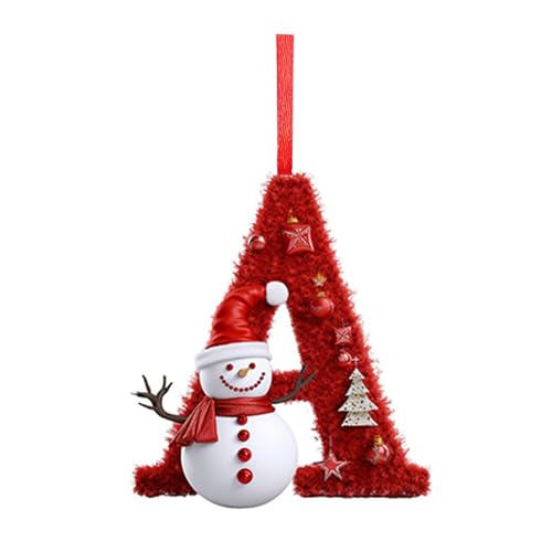 26 Letters Christmas Ornaments 3in Cute Snowman A-Z Hanging Pendant - image 1