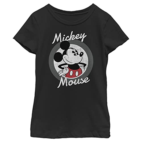 Disney Characters Mickey Mouse 28 Girl's Solid Crew Tee