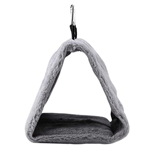 TOPINCN Pivoine Perroquet Hamac Nid D'oiseau Chaud Doux Hamac en Peluche Suspendu Cage Tente pour Oiseaux Perroquet Hiver Chaud Lit Pet Jouet Poche Coton Lit (S- Gris)